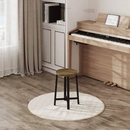 Küchenhocker 2er Set Industrie-Design – Kompakter Beistellhocker aus Metall & Holz bis 100kg