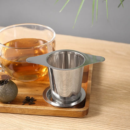 Edelstahl Teeseiher mit Silikondeckel – Feines Tee & Kaffeesieb für Tassen & Kannen