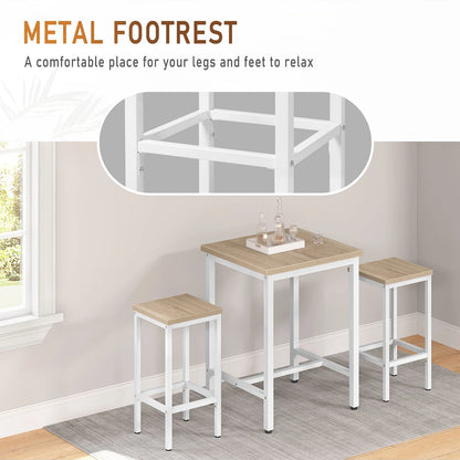 Barhocker 2er Set Industrie-Design 65cm – Kompakter Tresenstuhl aus Metall & Holz bis 120kg