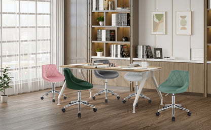 Ergonomischer Bürostuhl Samt Höhenverstellung & Rollen – Moderner Drehstuhl für Home-Office
