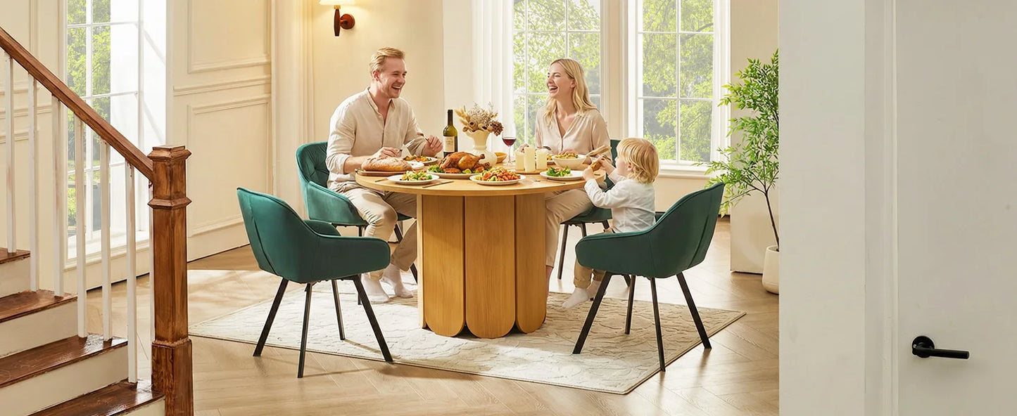 Esszimmerstuhl 2er Set Grau – Modernes 360 Grad Samt Drehsessel Set mit Armlehnen & Kohlenstoffstahl-Beinen bis 150kg