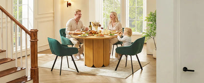 Esszimmerstuhl 2er Set Grau – Modernes 360 Grad Samt Drehsessel Set mit Armlehnen & Kohlenstoffstahl-Beinen bis 150kg