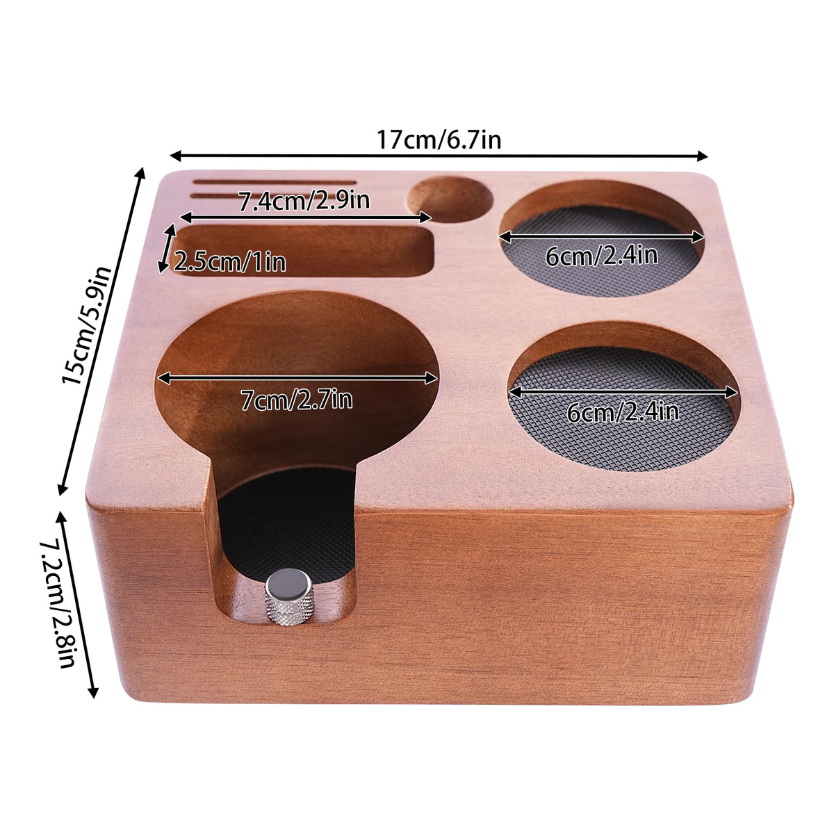 Kaffee Tamping Station Schwarz 51-58mm – Multifunktionaler Tamper Halter mit Abschlagbehälter