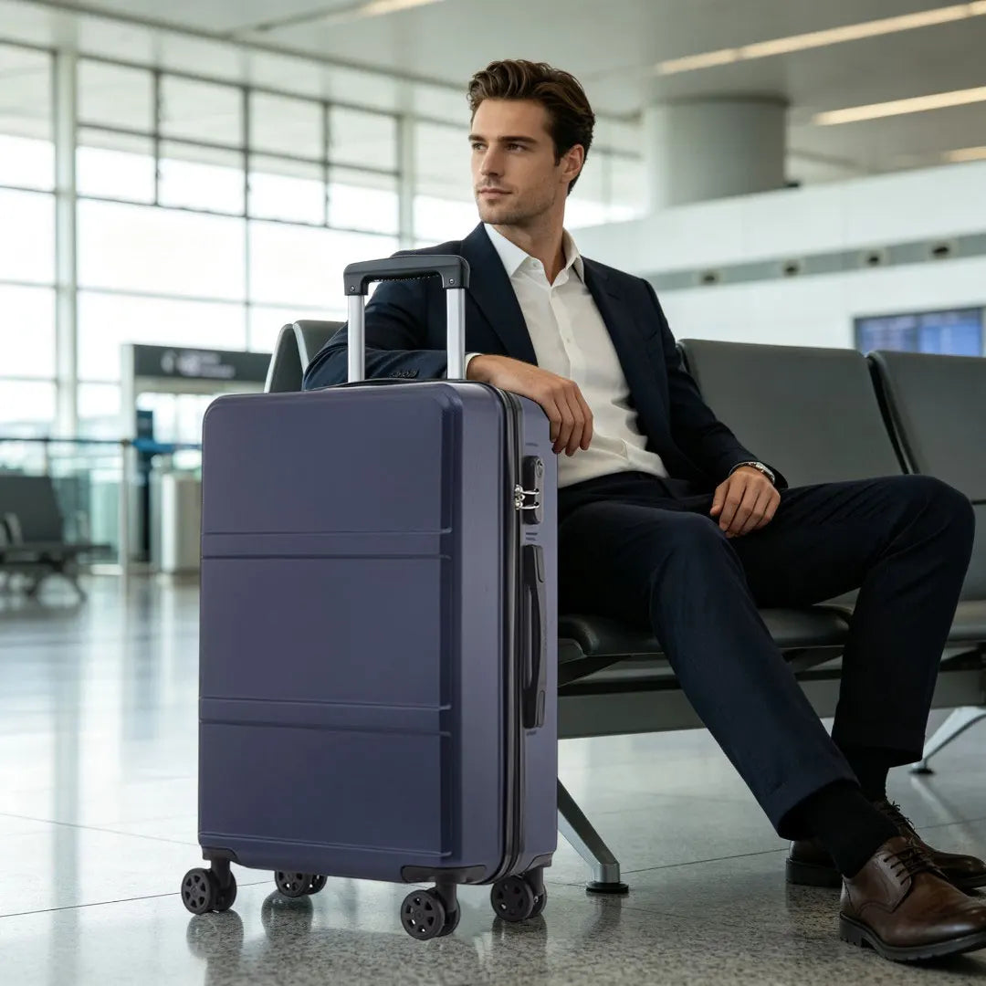 Hartschalen Koffer Schwarz 16 20 24 28 Zoll – Leichtes Reisekoffer Set mit TSA Schloss & 360 Rollen