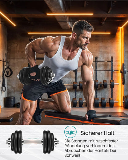 Kurzhantel Set 30kg aus Gusseisen – 2er Set Hanteln verstellbar mit Sternverschlüssen