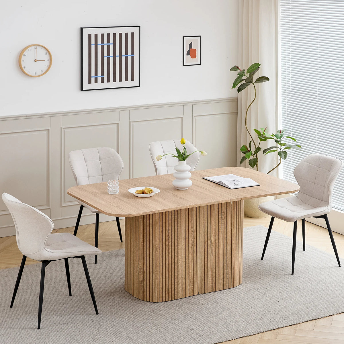 Esstisch Holzoptik Dunkelbraun 160x90cm – Moderner Skandi Küchentisch aus MDF für 6 Personen