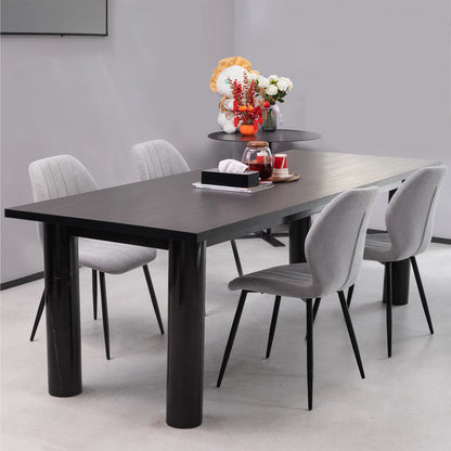 Esszimmerstuhl Set Grau – Modernes Polsterstuhl Set aus Stoff mit Ergonomischer Sitzschale & Metallbeinen