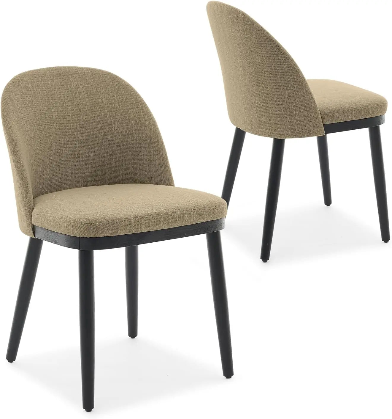 Barhocker 2er Set Beige mit Hoher Rückenlehne – Elegante Gepolsterte Esstischstühle Stoff
