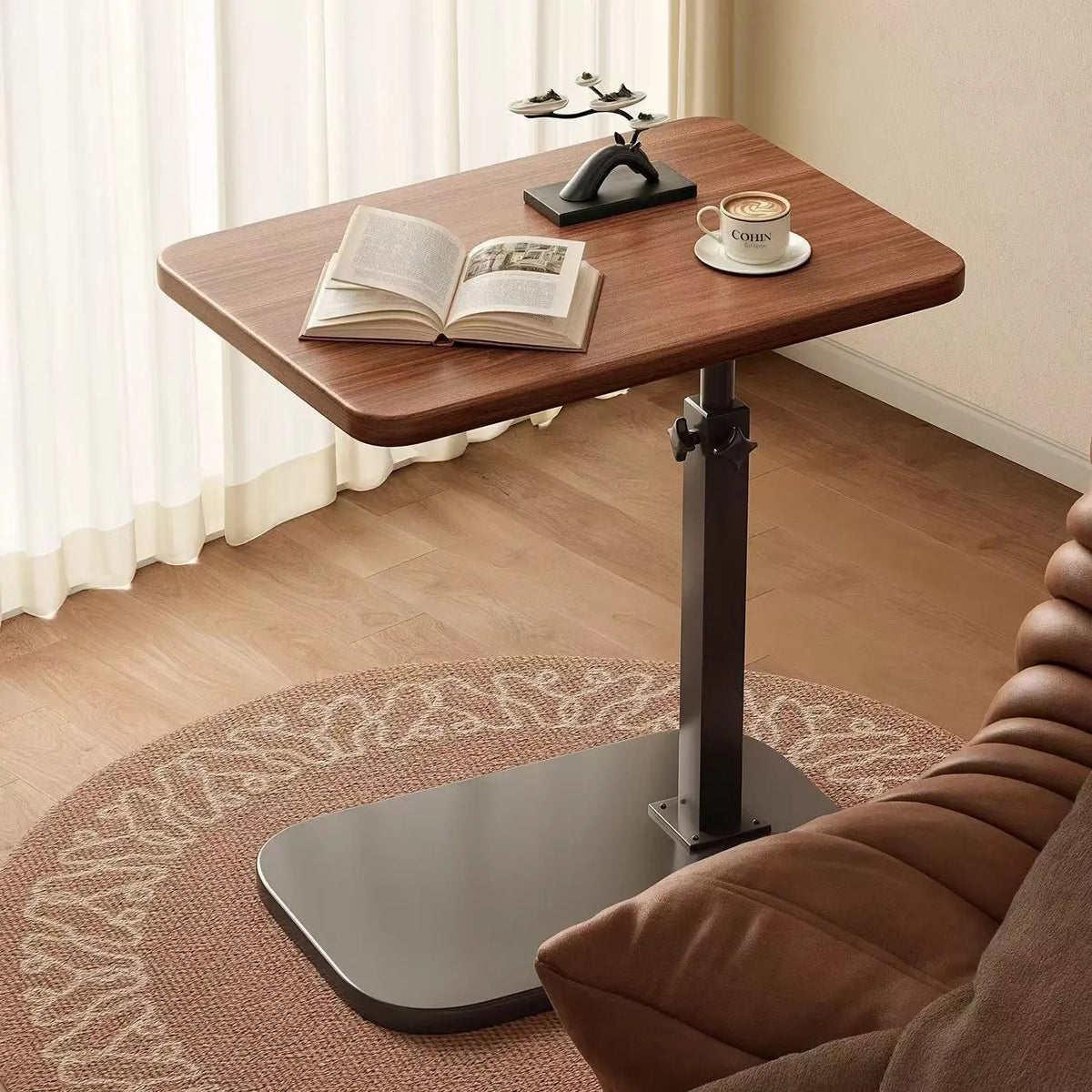 Beistelltisch Höhenverstellbar Holz 360° – Flexibler Pflegetisch Laptoptisch Couch