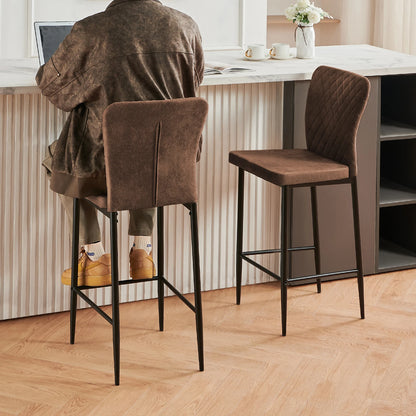 Barhocker 2er Set Kunstleder Schwarz – Drehbarer Tresenstuhl mit Höhenverstellung & Rückenlehne