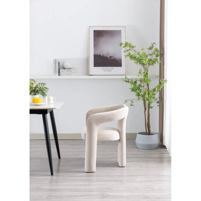 Esszimmerstuhl 2er Set Beige – Modernes Samt Polsterstuhl Set in Sesselform mit Massivholzgestell