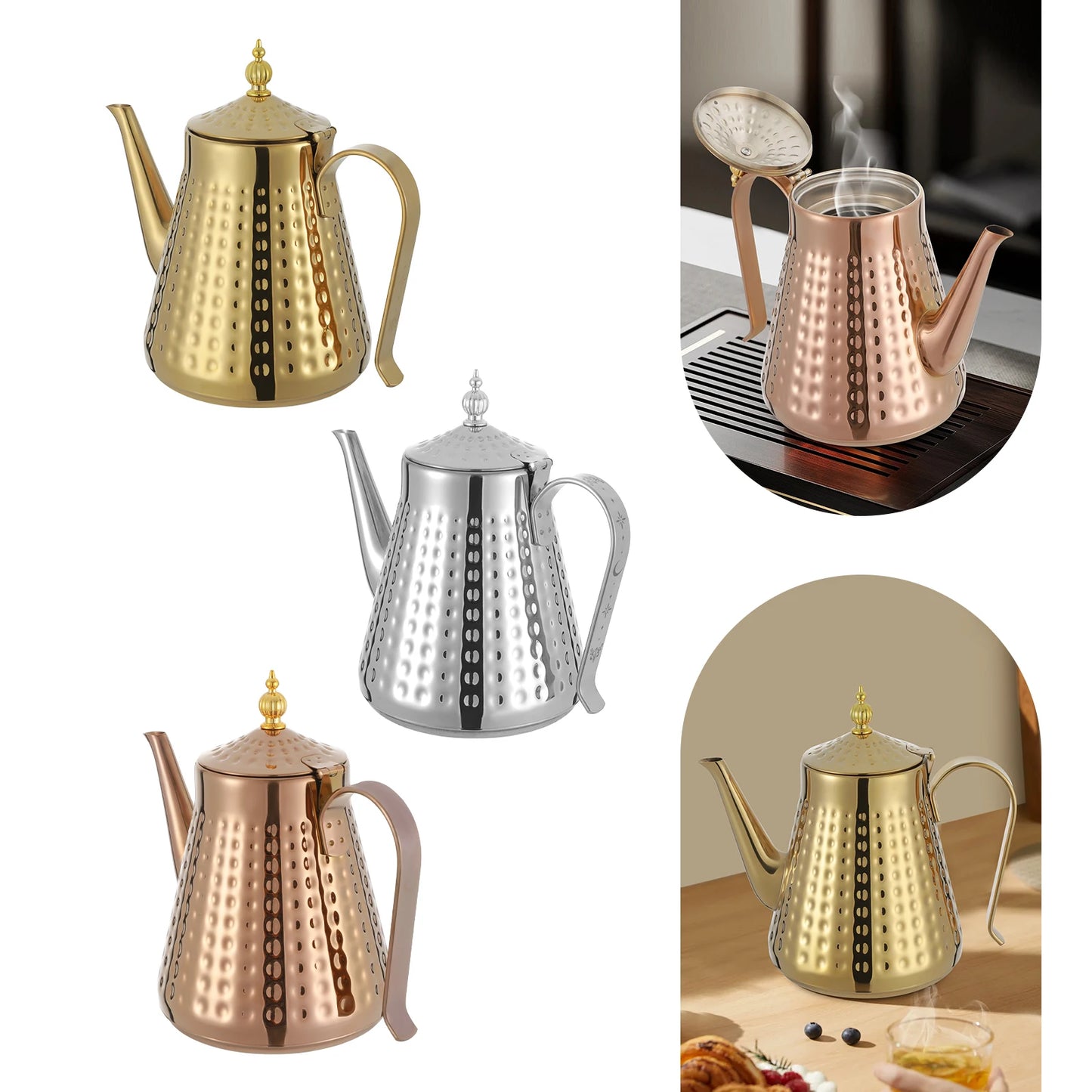 Edler Edelstahl Wasserkessel 1,65L – Eleganter Teekessel für Induktion & Gas