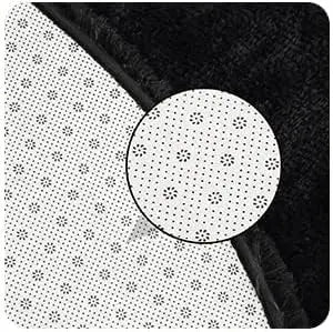Runder Teppich Schwarz 100cm Flauschig – Weicher Hochflor Teppich für Wohn- & Kinderzimmer