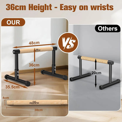 Liegestützgriffe Stahl 36cm Hoch – Stabile Minibarren für Calisthenics & Homegym Training