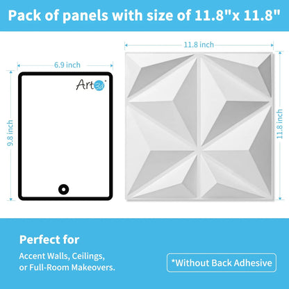3D Wandpaneele Weiß 50x50cm 12er Set – Moderne PVC Wandverkleidung für Wohnzimmer & Schlafzimmer