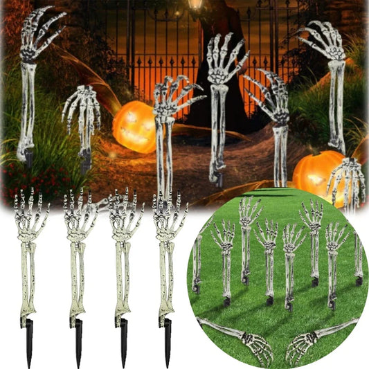 Halloween Skelett Set Garten Stecker – Realistische Knochen & Schädel Outdoor Deko