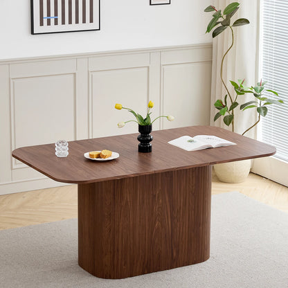 Ovaler Esstisch Holzoptik 160x90cm – Moderner Küchentisch aus MDF für 4-6 Personen
