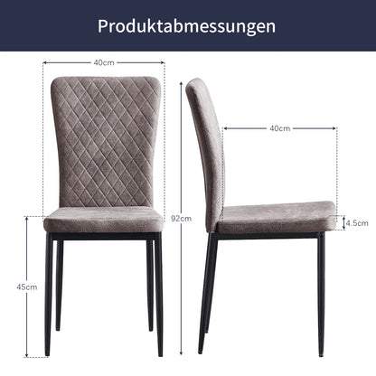 Esszimmerstuhl 6er Set Schwarz – Modernes Freischwinger Set aus PU Kunstleder mit Armlehnen & Metallgestell