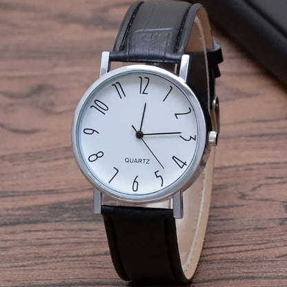 Herren Armbanduhr Schwarz Lederarmband – Minimalistische Analog Quarz Uhr