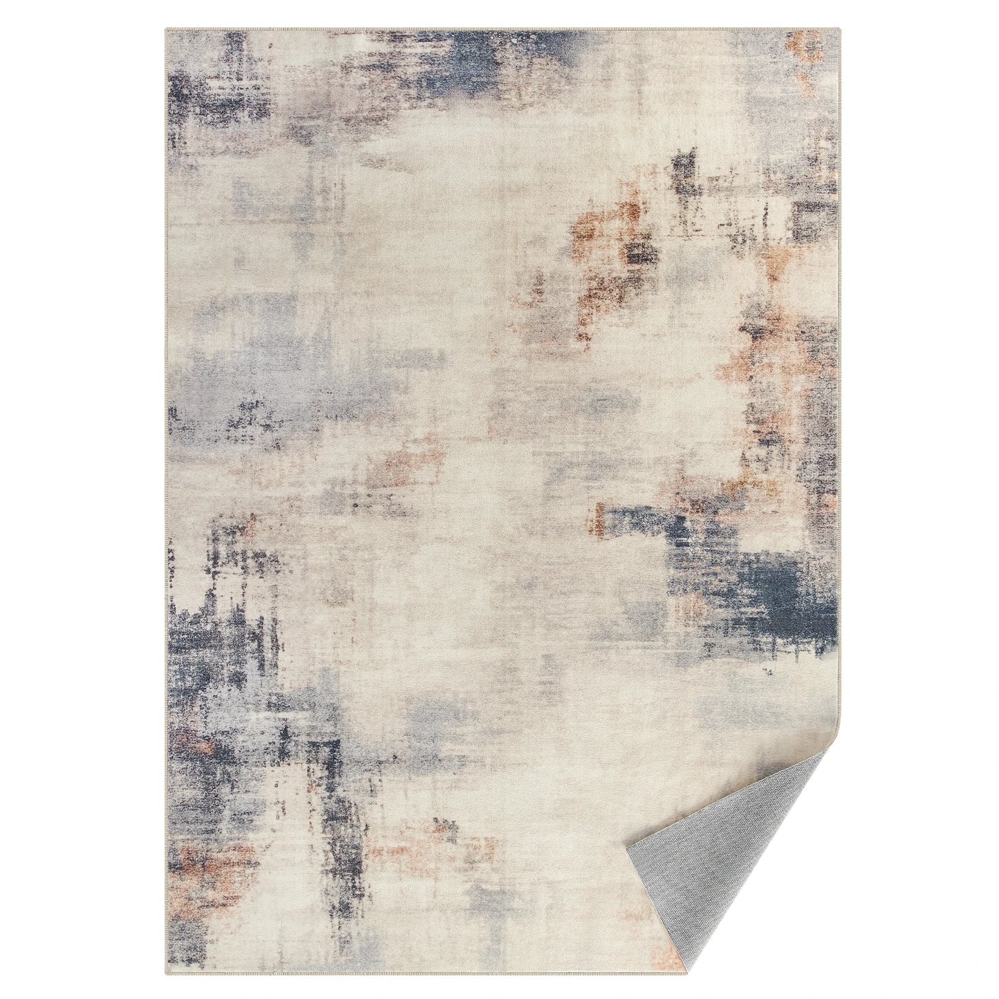 Moderner Teppich 160x230cm Waschbar – Kunstkaschmir Wohnzimmer Teppich Faltbar Camel