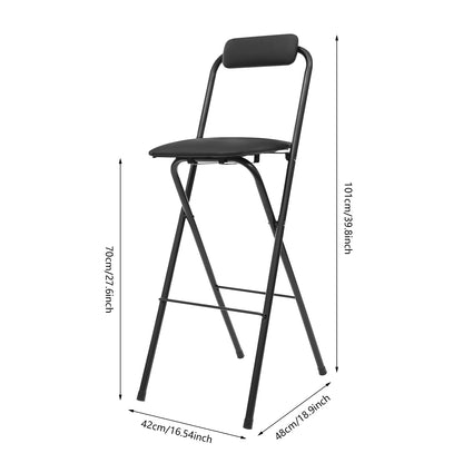Klappbarer Barhocker 70cm Sitzhöhe – Moderner Tresenstuhl aus Stahl & Kunstleder bis 125kg
