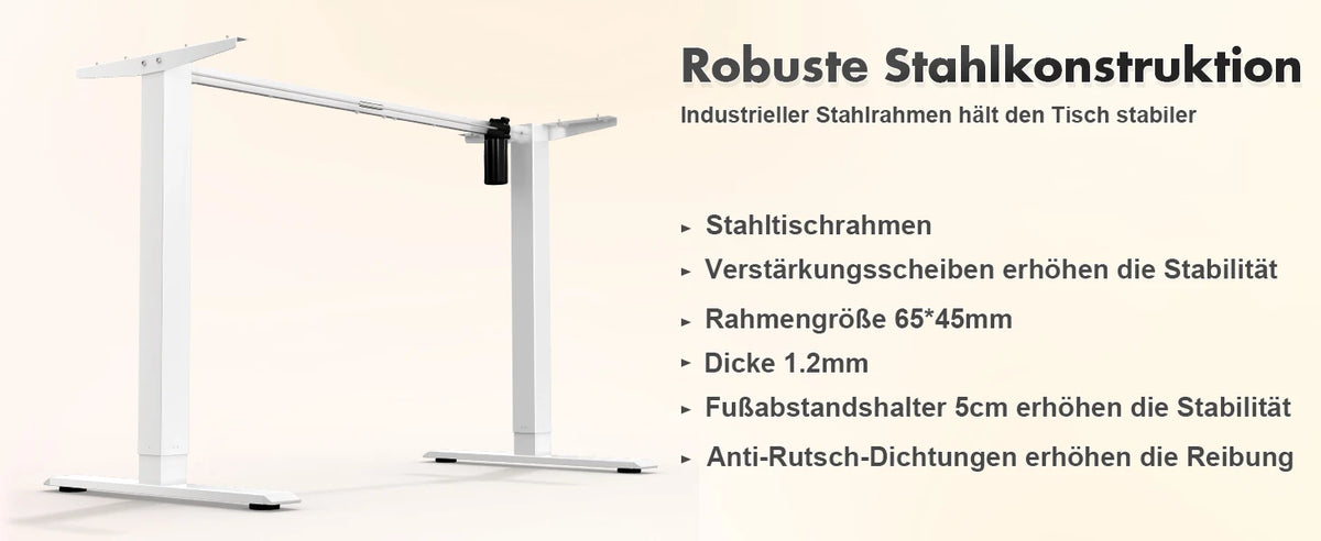 Devoko Height Adjustable Desk Electric Tabletop 120x60cm Height Adjustable table Standing Desk