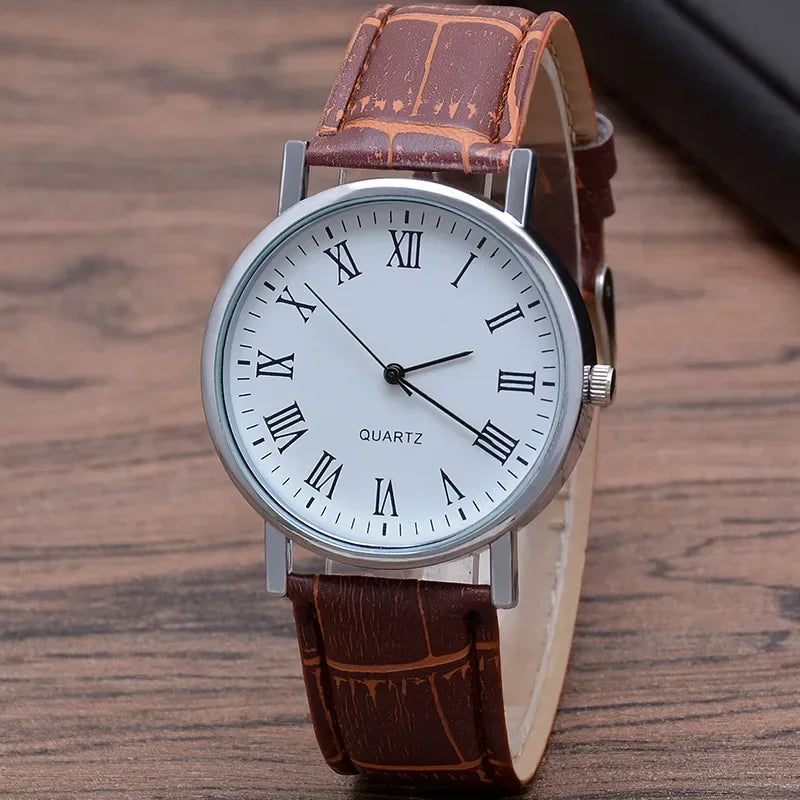 Herren Armbanduhr Schwarz Lederarmband – Minimalistische Analog Quarz Uhr