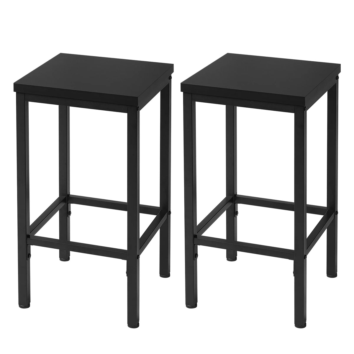 Barhocker 2er Set Industrie-Design 65cm – Kompakter Tresenstuhl aus Metall & Holz bis 120kg