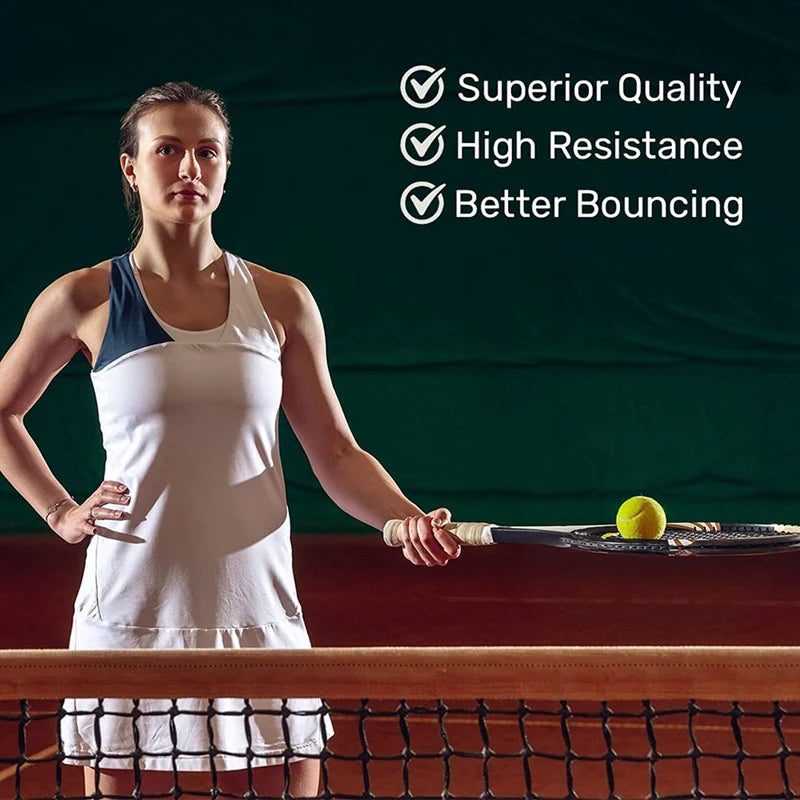 Tennisbaelle 12er Set mit Aufbewahrungsbeutel – Druckbefuellte Sportbaelle fuer Training & Freizeit