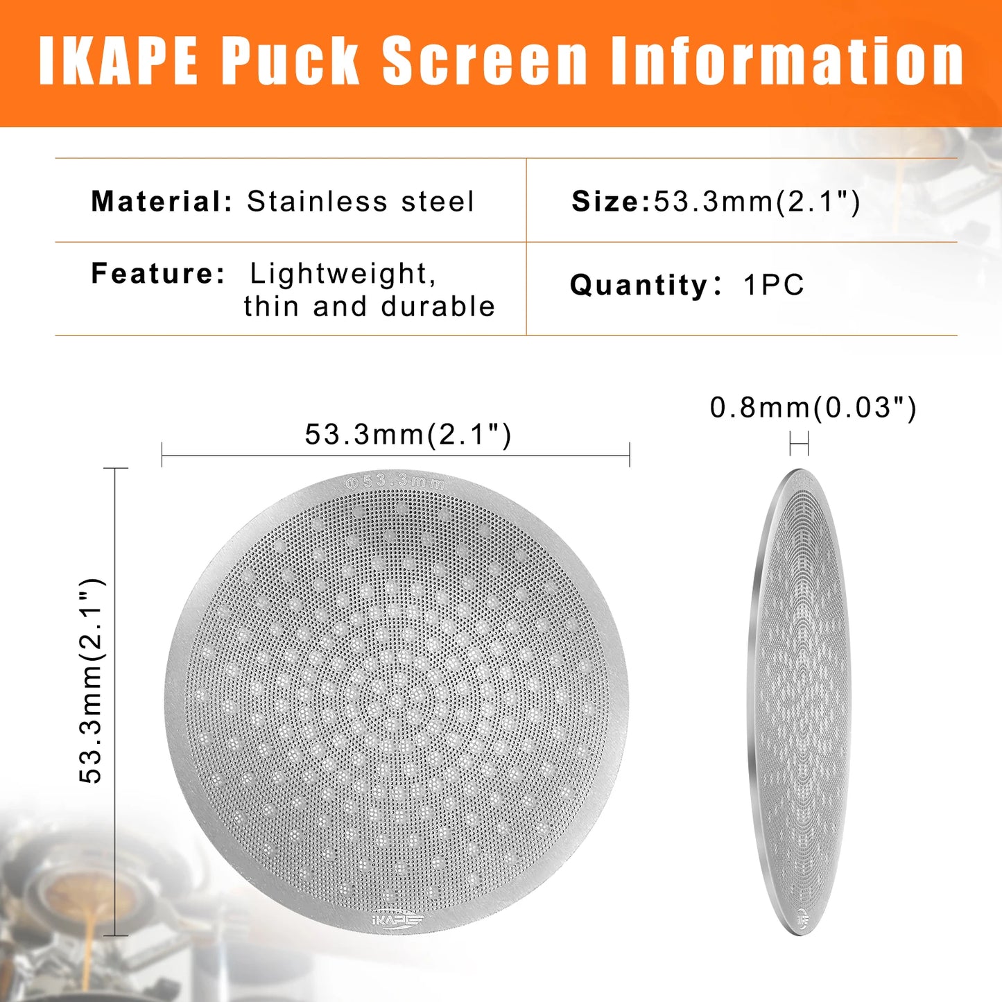 Puck Screen 58mm Edelstahl 0,8mm – Ultraflaches Siebträger Sieb für Espresso