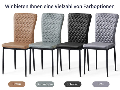 Esszimmerstuhl 6er Set Schwarz – Modernes Freischwinger Set aus PU Kunstleder mit Armlehnen & Metallgestell