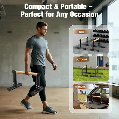 Liegestützgriffe Stahl 36cm Hoch – Stabile Minibarren für Calisthenics & Homegym Training