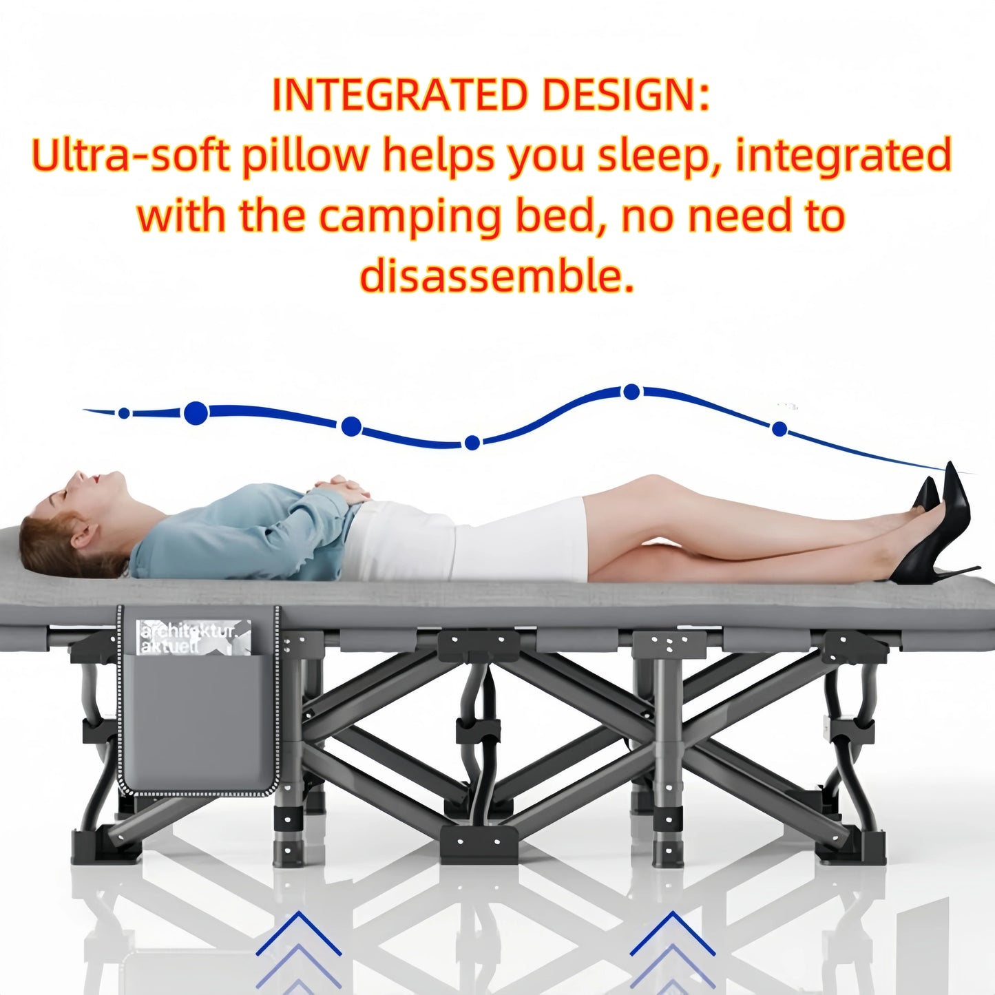 Sonnenliege Klappbar mit Kissen – Robustes Feldbett & Campingliege aus Metall bis 150kg