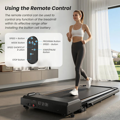 Walking Pad Klappbar mit Haltegriff – Leises Laufband 1-10km/h mit LED Display bis 100kg
