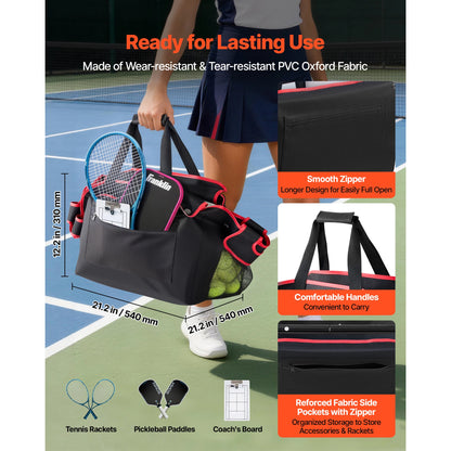 Ballwagen Tennis & Pickleball Klappbar – Ballkorb fuer 175 Baelle mit Rollen & Oxford Netz