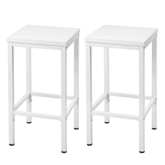 Barhocker 2er Set Industrie-Design 65cm – Kompakter Tresenstuhl aus Metall & Holz bis 120kg