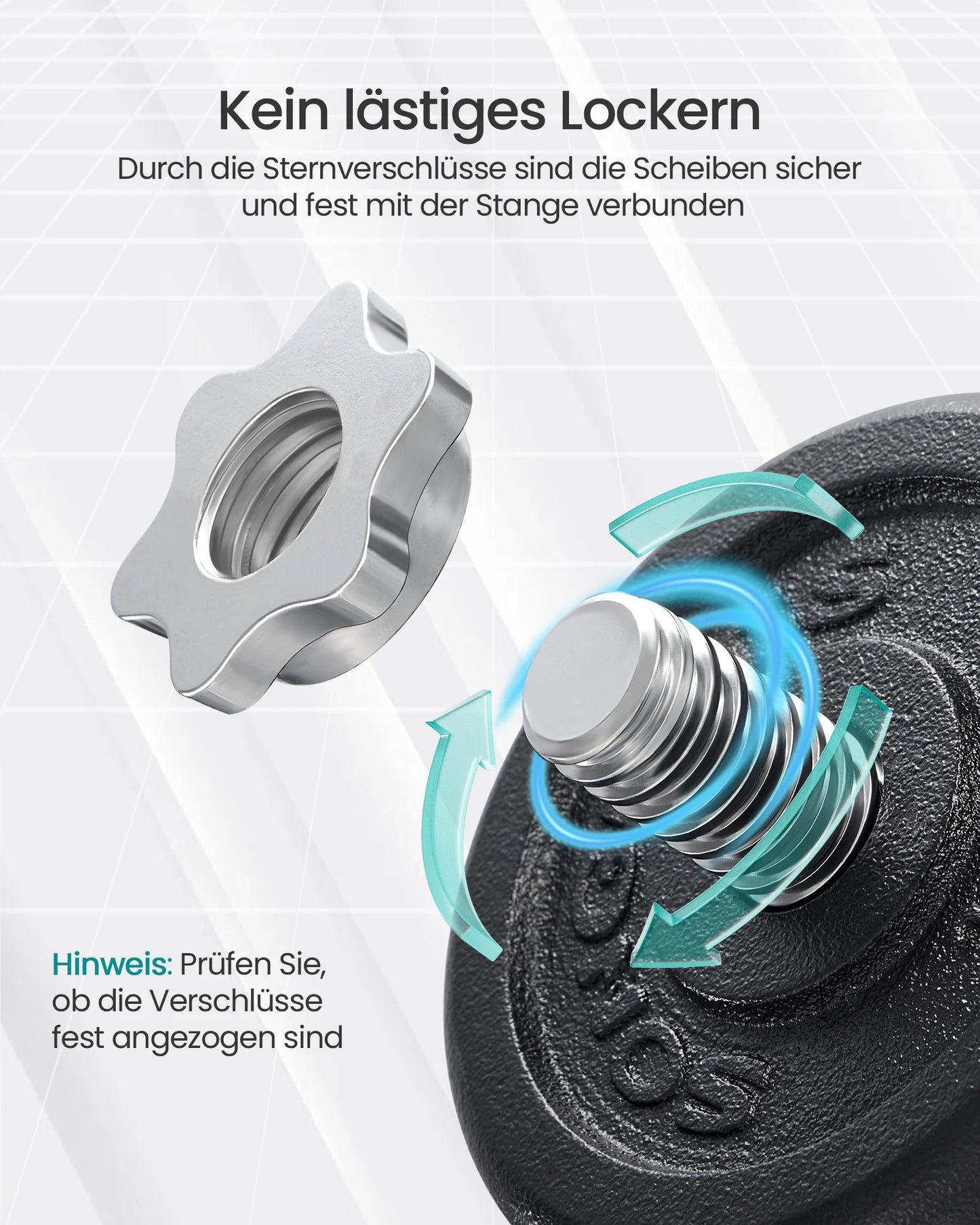 Kurzhantel Set 30kg aus Gusseisen – 2er Set Hanteln verstellbar mit Sternverschlüssen