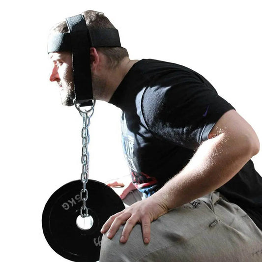 Nackentrainer Kopfgeschirr mit Stahlkette – Robuster Neck Trainer für Krafttraining & MMA