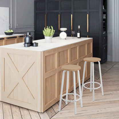WOLTU Barhocker 2er Set Metall 72cm – Moderne Tresenstühle Holzoptik für Küche & Bar