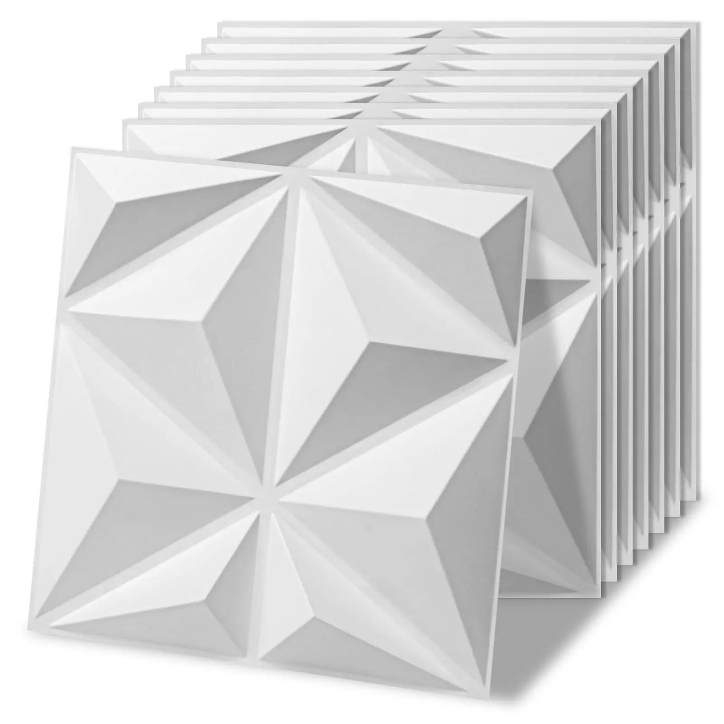 3D Wandpaneele Weiß 50x50cm 12er Set – Moderne PVC Wandverkleidung für Wohnzimmer & Schlafzimmer