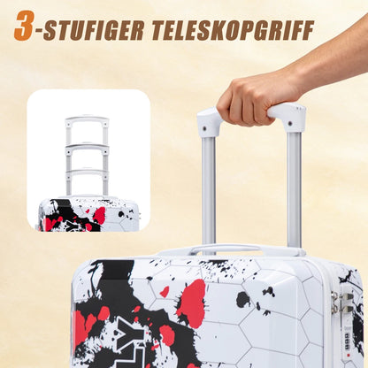 Kofferset 3-teilig Hartschale Schwarz – Koffer Set 20 24 28 Zoll mit 360 Rollen & Zahlenschloss