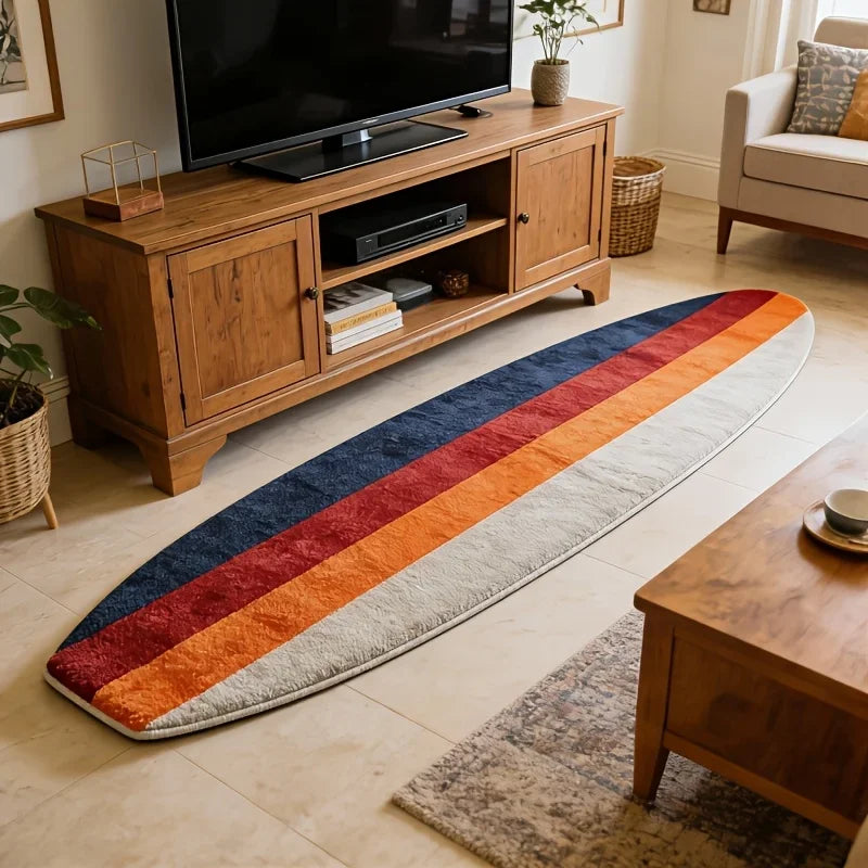 Surfbrett Teppich Tropisch Wave 120x170cm – Weicher Palmen Flurläufer & Kinderzimmer Matte