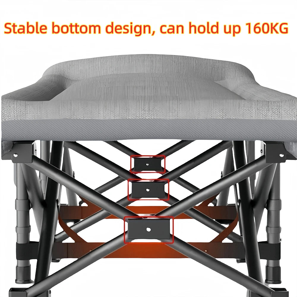 Sonnenliege Klappbar mit Kissen – Robustes Feldbett & Campingliege aus Metall bis 150kg