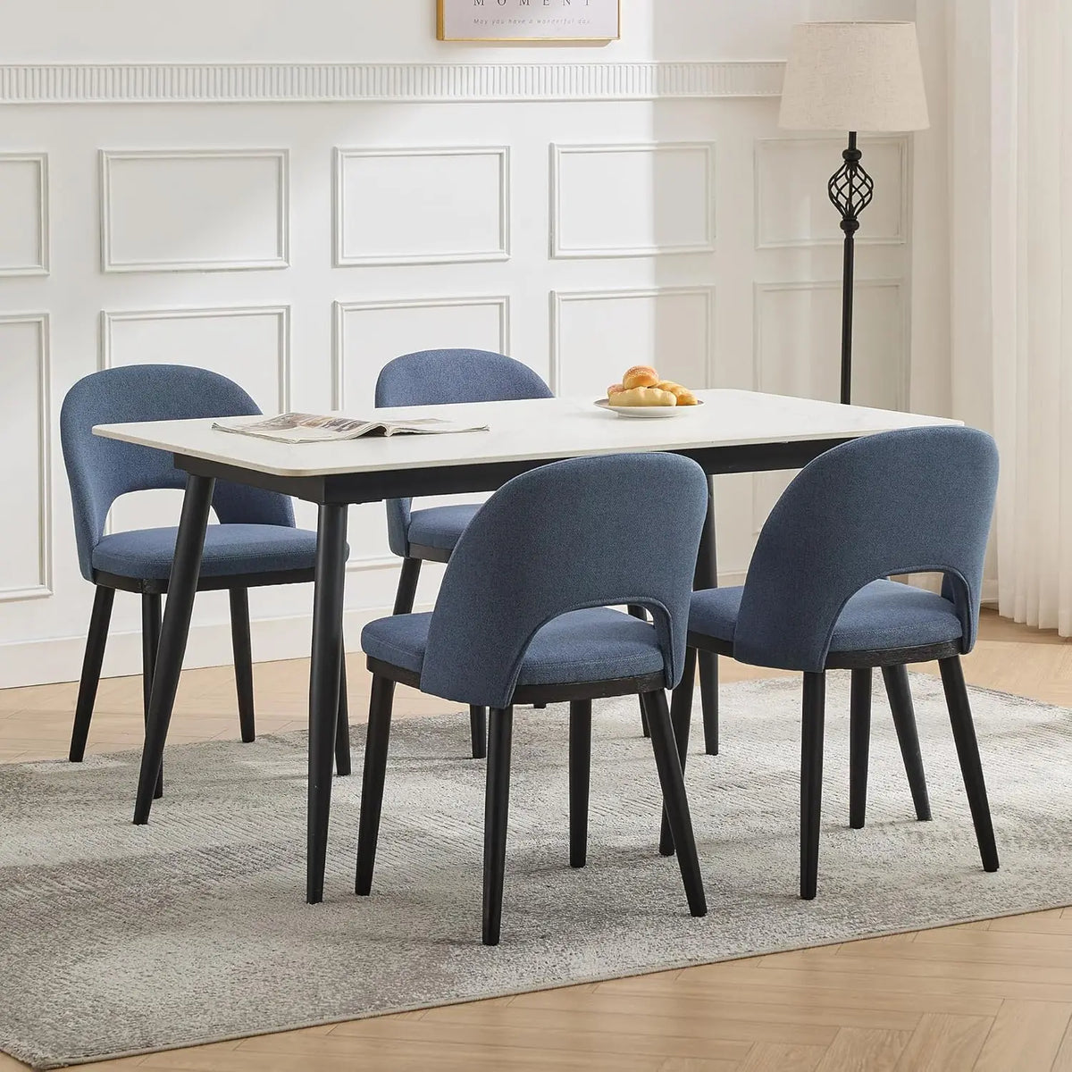 Barhocker 2er Set Beige mit Hoher Rückenlehne – Elegante Gepolsterte Esstischstühle Stoff