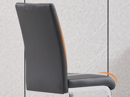 Esszimmerstuhl 4er Set Schwarz – Modernes Freischwinger Set aus PU Kunstleder mit Z-Form Metallgestell bis 120kg