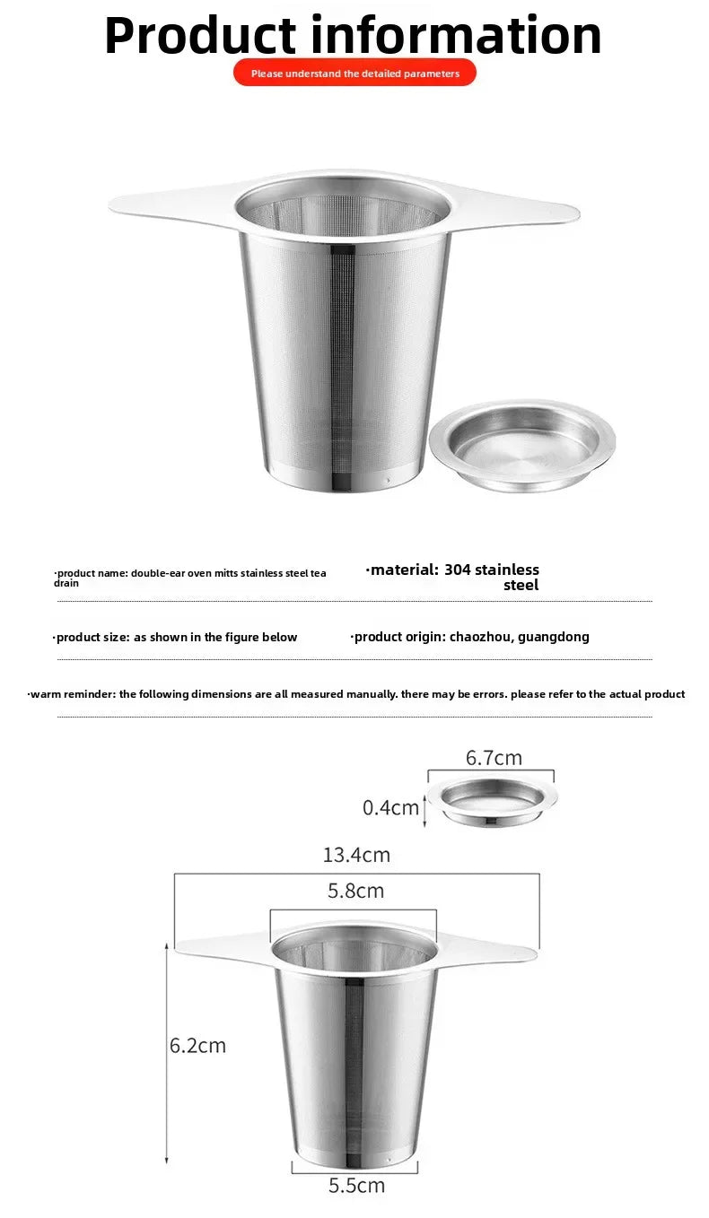 Edelstahl Teeseiher mit Silikondeckel – Feines Tee & Kaffeesieb für Tassen & Kannen
