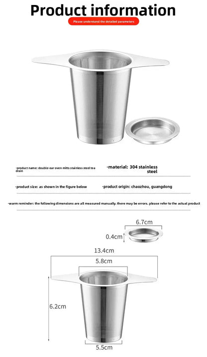 Edelstahl Teeseiher mit Silikondeckel – Feines Tee & Kaffeesieb für Tassen & Kannen