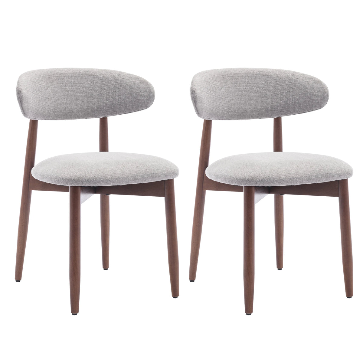 Polsterstühle 2er Set Holz Beige – Moderne Esszimmerstühle mit Stoffbezug & Ergo-Rückenlehne