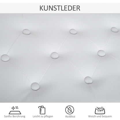 Klassische Doppel Klavierbank Weiß mit Stauraum – Zweisitzer Pianohocker Massivholz