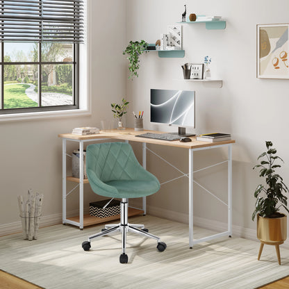 Ergonomischer Bürostuhl Samt Höhenverstellung & Rollen – Moderner Drehstuhl für Home-Office